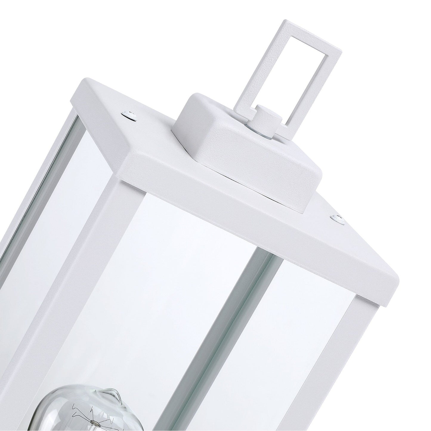 1-light Matte Black Outdoor Post Light Kits Head with Clear Glass Shade