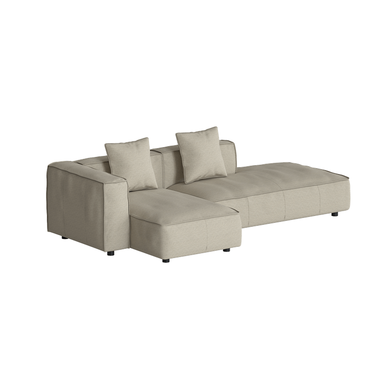 Divano Butter Soft, divano componibile a L con chaise longue