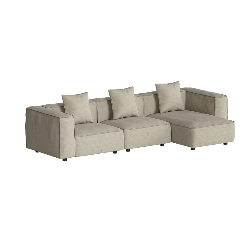 Divano Butter Soft, divano componibile a L con chaise longue