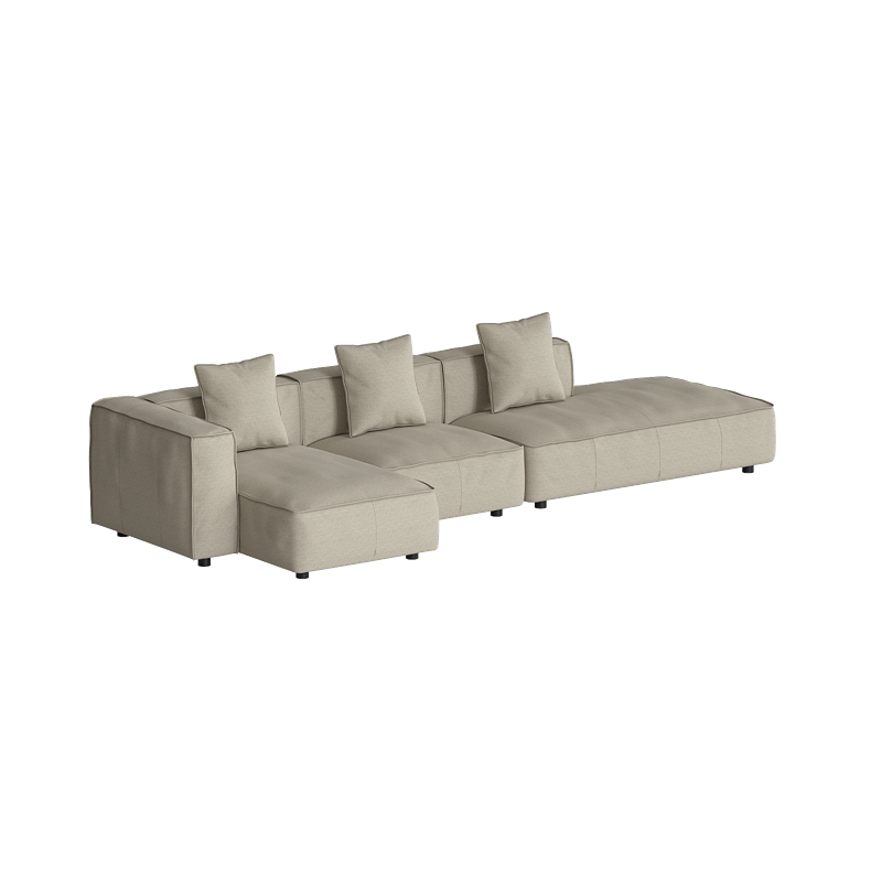 Divano Butter Soft, divano componibile a L con chaise longue