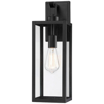 1-Light Matte Black Modern Outdoor Wall Lantern