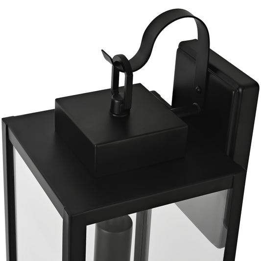 1-Light Outdoor Matte Black Wall Light Sconce