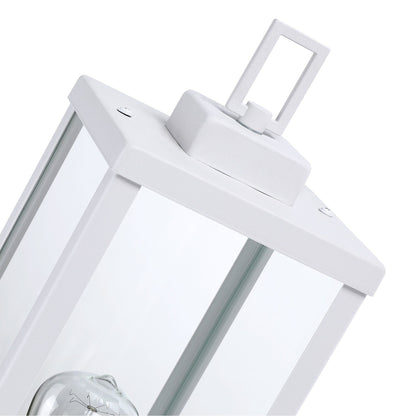 1-light Matte Black Outdoor Post Light Kits Head with Clear Glass Shade