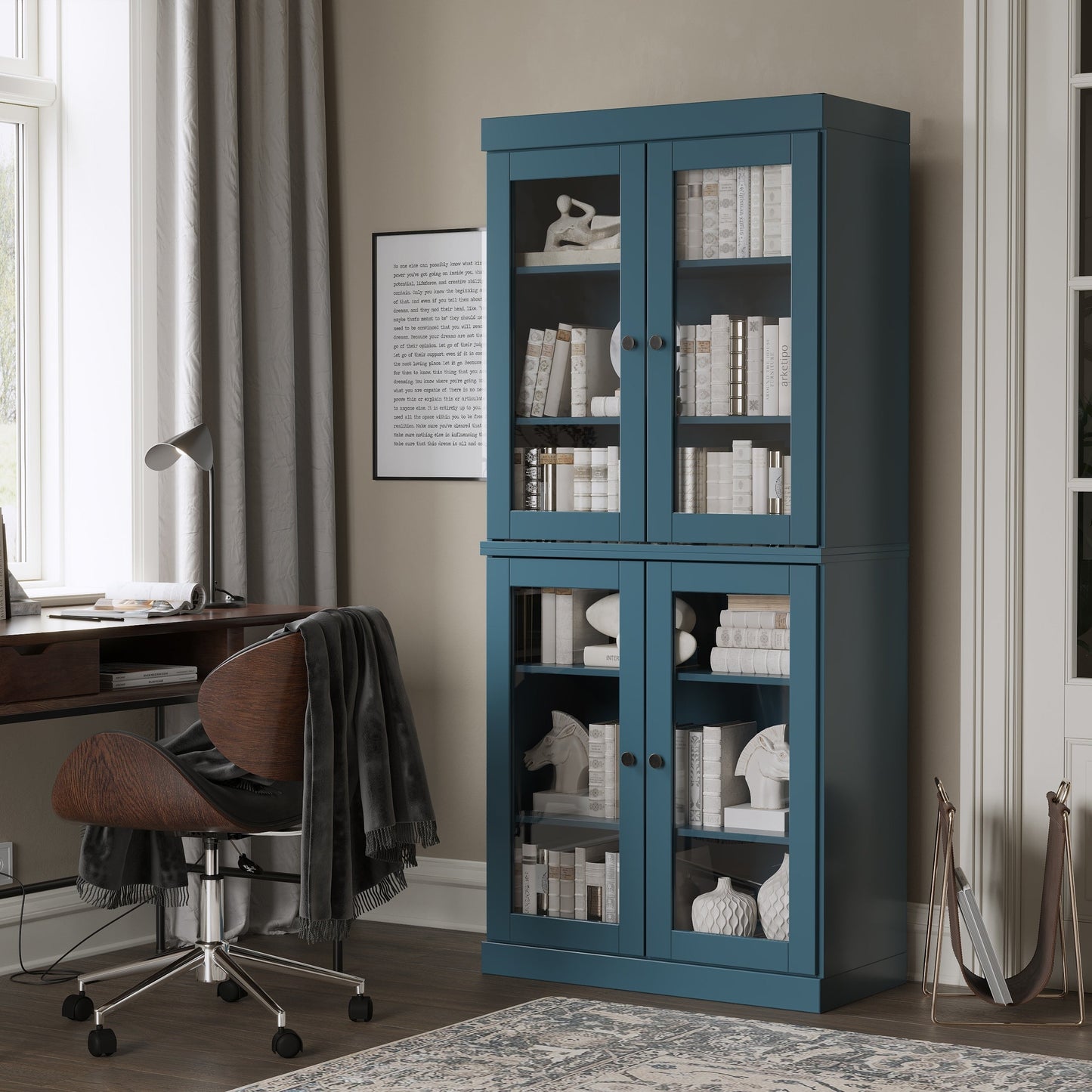 100% Solid Wood 6-Shelf Bookcase with Optional Doors by Palace Imports
