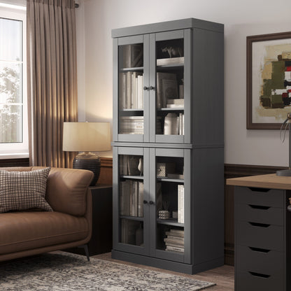 100% Solid Wood 6-Shelf Bookcase with Optional Doors by Palace Imports
