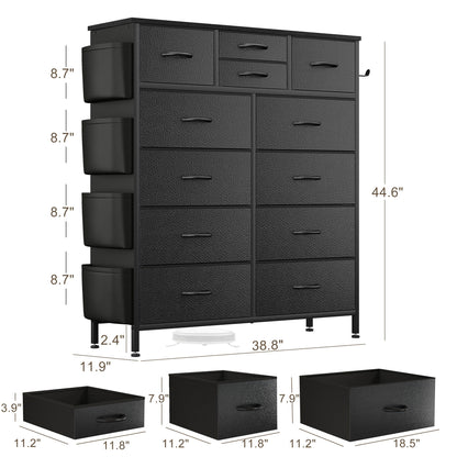 12 Drawer Dresser Fabric Tall Dressers for Bedroom Chest of Drawers