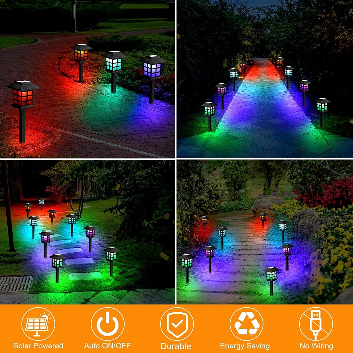 12pcs Garden Waterproof Outdoor Solar Lights for Yard,Landscape,Patio