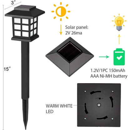 12pcs Garden Waterproof Outdoor Solar Lights for Yard,Landscape,Patio