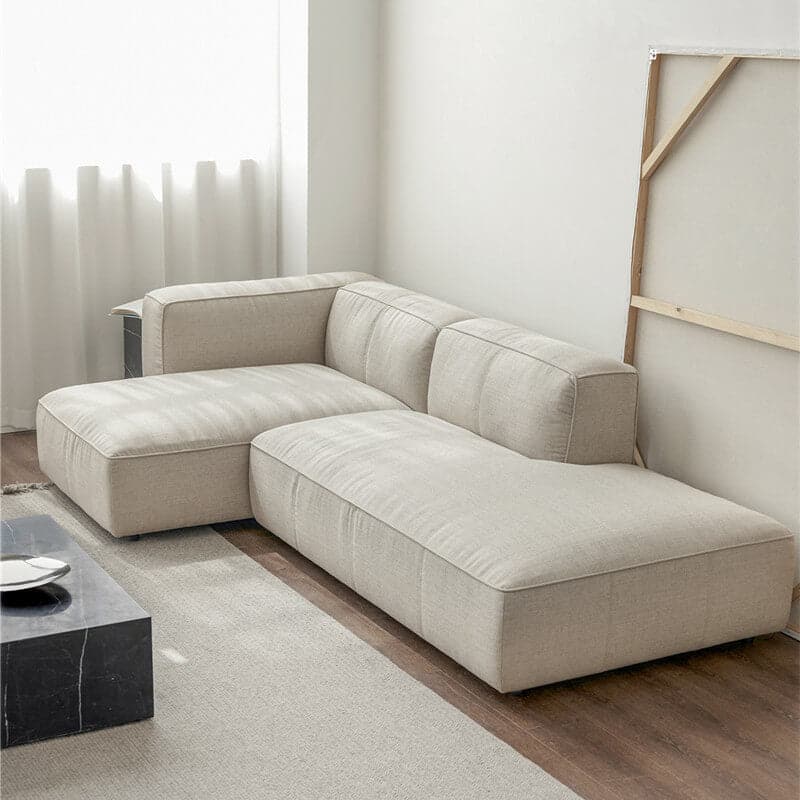 Divano Butter Soft, divano componibile a L con chaise longue