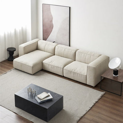 Divano Butter Soft, divano componibile a L con chaise longue