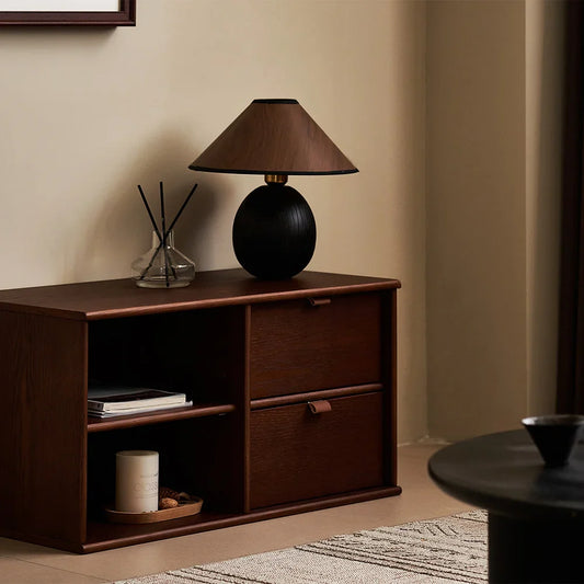 Credenza color cioccolato fondente a 4 ripiani