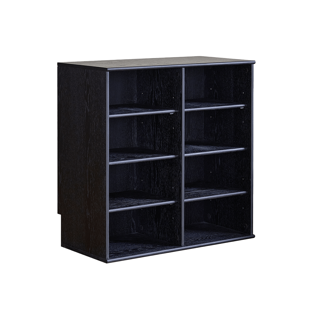Credenza color cioccolato fondente a 4 ripiani