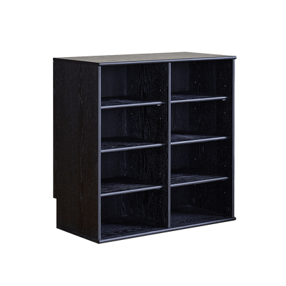 Credenza color cioccolato fondente a 4 ripiani