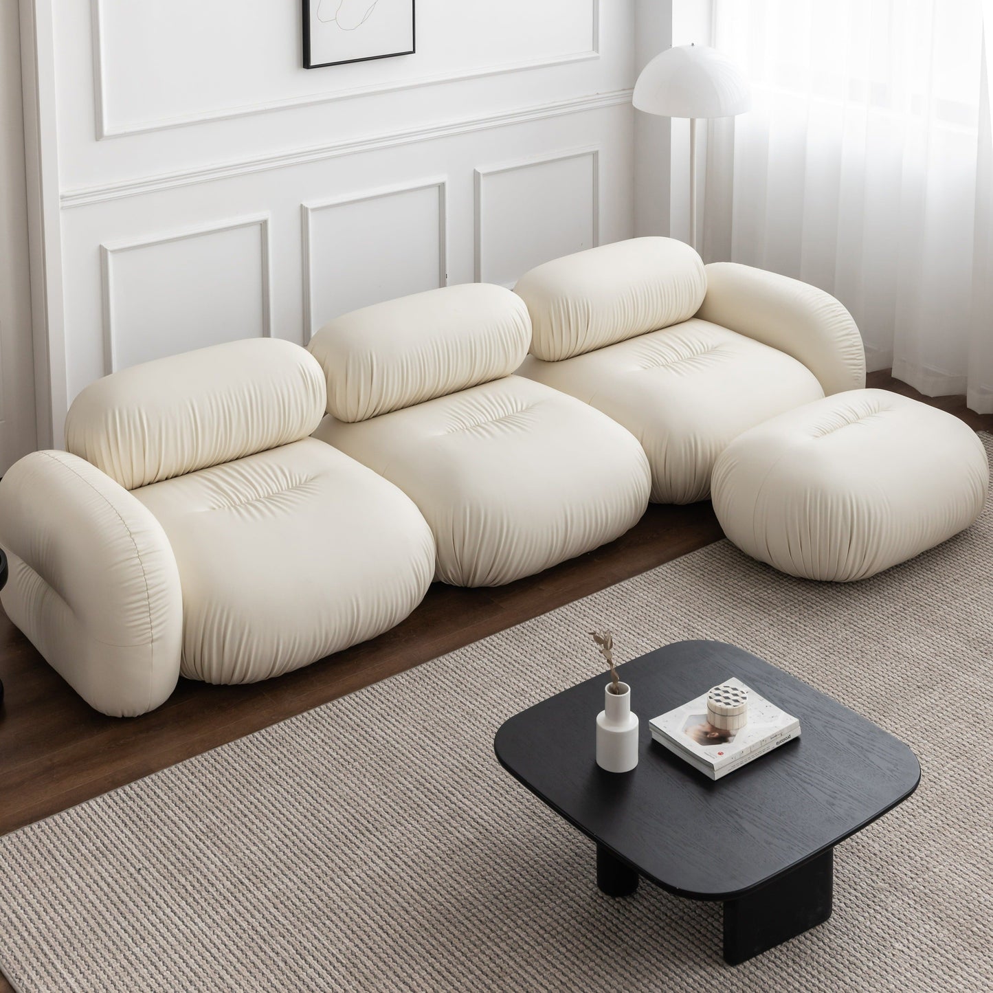 Divano Ondo/4 posti con pouf