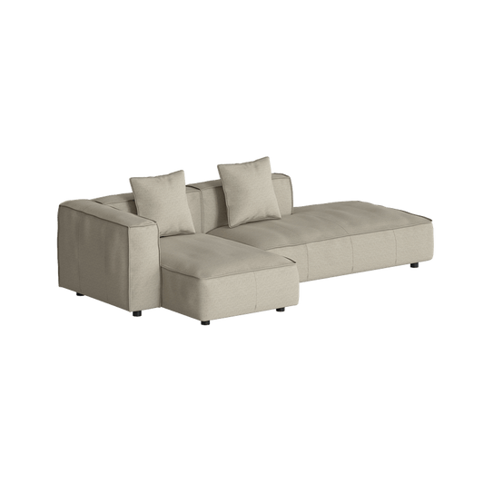 Divano Butter Soft, divano componibile a L con chaise longue
