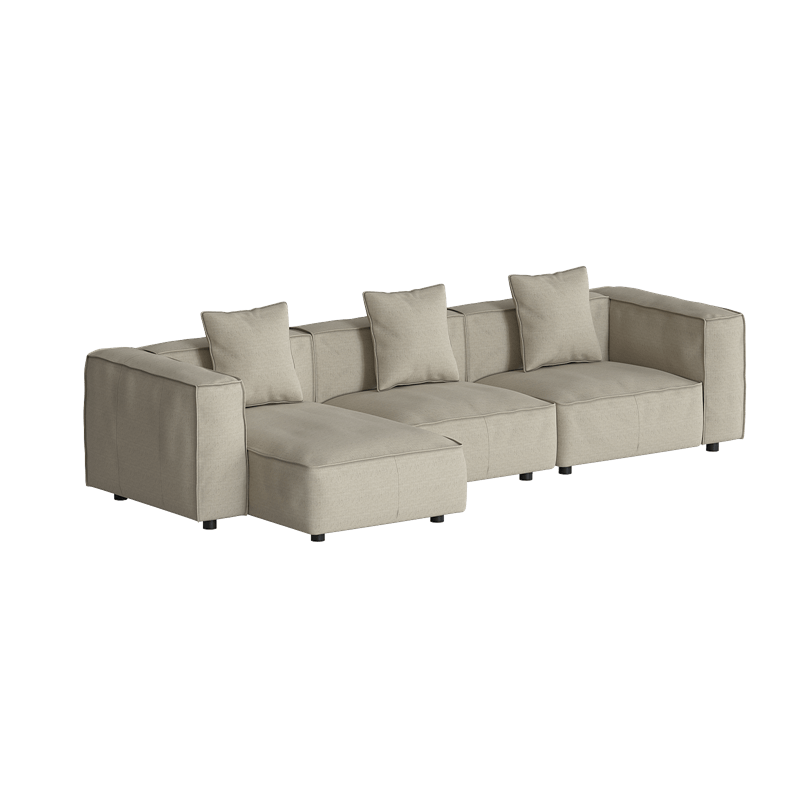 Divano Butter Soft, divano componibile a L con chaise longue