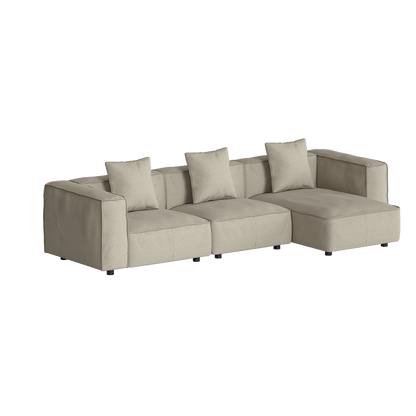 Divano Butter Soft, divano componibile a L con chaise longue
