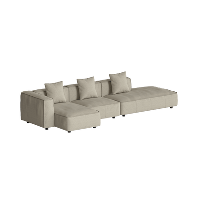 Divano Butter Soft, divano componibile a L con chaise longue