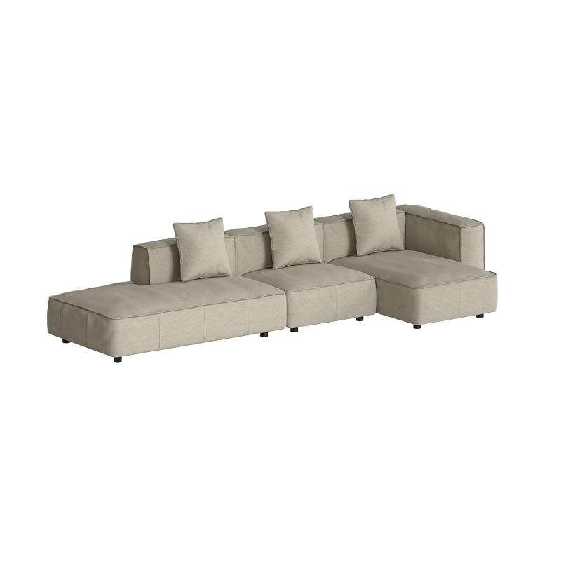 Divano Butter Soft, divano componibile a L con chaise longue