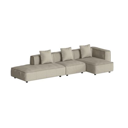 Divano Butter Soft, divano componibile a L con chaise longue