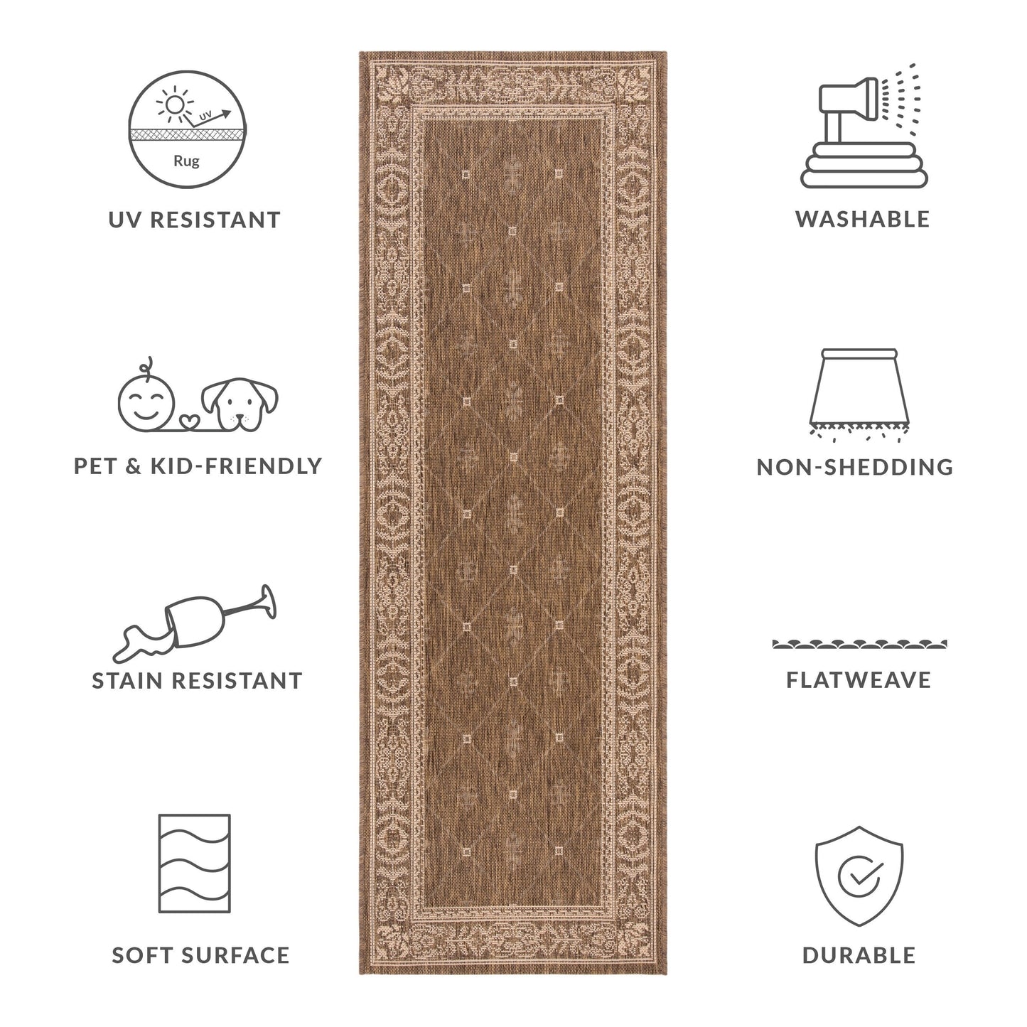 SAFAVIEH Courtyard Hendrina Indoor/ Outdoor Waterproof Patio Backyard Rug