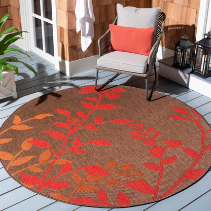SAFAVIEH Courtyard Luann Botanical Indoor/ Outdoor Waterproof Patio Backyard Rug