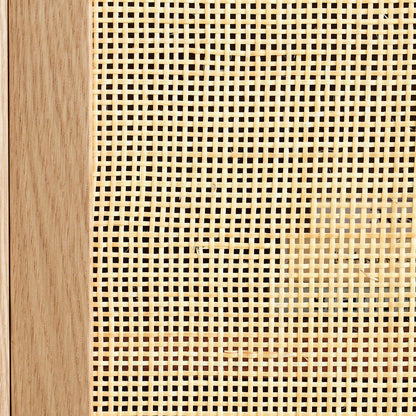 Credenza Torii / Ante e cassetti in rattan intrecciato