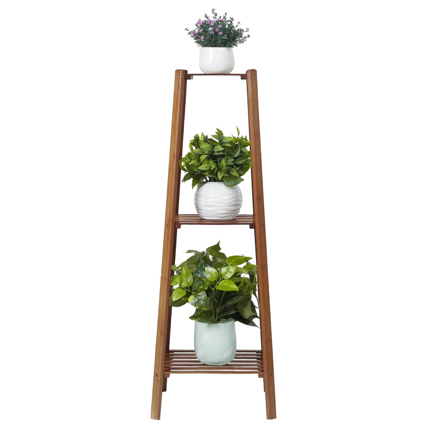 Wooden Flower Stand Plant Frame Balcony Multi-Tier Potted Shelving