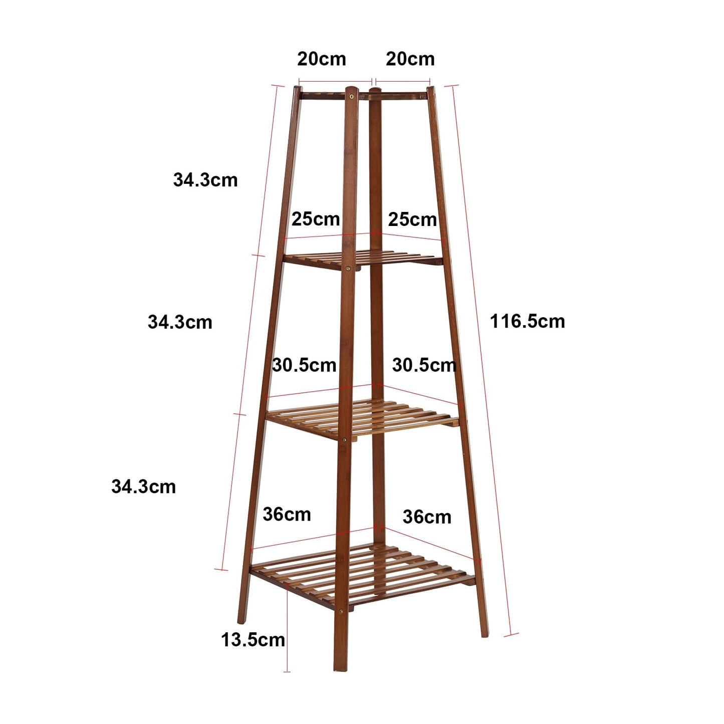 Wooden Flower Stand Plant Frame Balcony Multi-Tier Potted Shelving