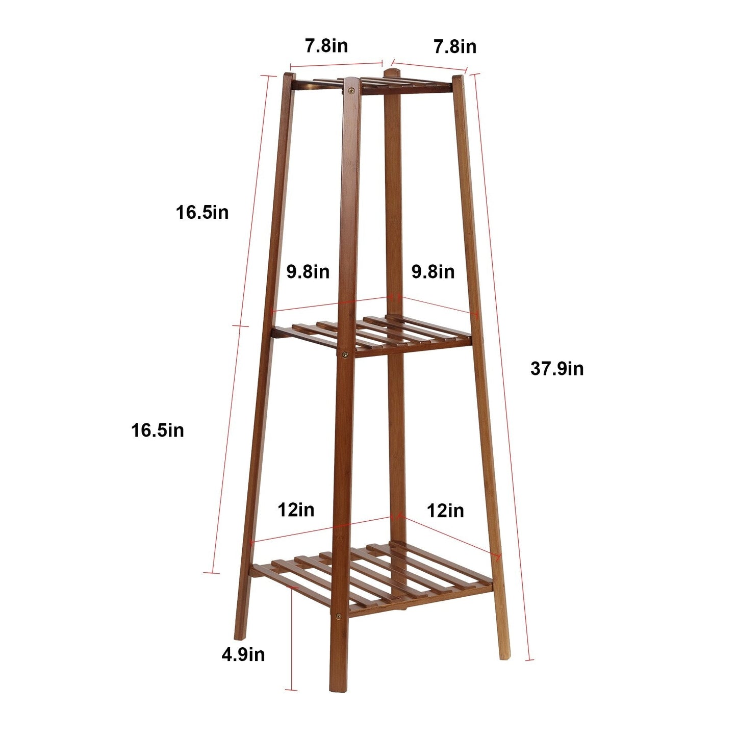 Wooden Flower Stand Plant Frame Balcony Multi-Tier Potted Shelving
