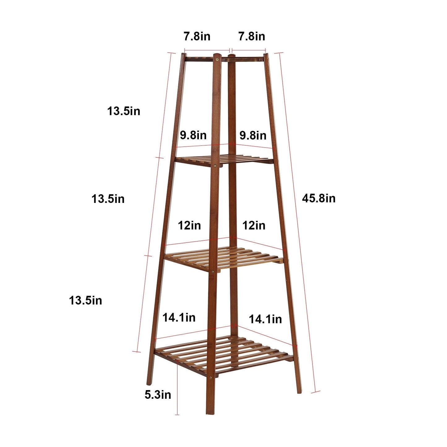 Wooden Flower Stand Plant Frame Balcony Multi-Tier Potted Shelving