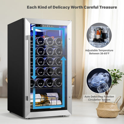 Yeego 17 Inch Single Zone 27-Bottle Freestanding Wine Cooler Mini Fridge - 16.9 inch